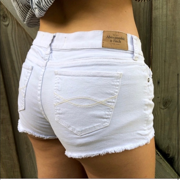 Abercrombie & Fitch Pants - White Cutoff Shorts Semi Flexible summer vibes